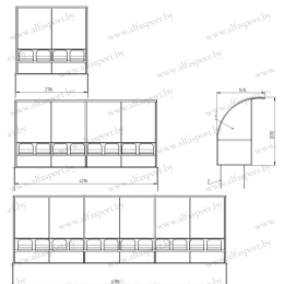 Скамейка запасных на 4,8,12 мест 