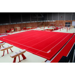 Пружинный гимнастический помост 14х14 (рулонные дорожки)