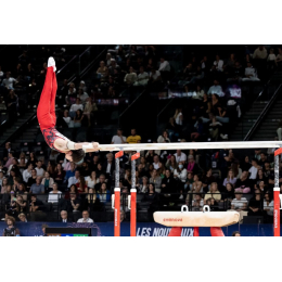 Соревновательные параллельные брусья Liverpool с жердью из натурального волокна (FIG approved)