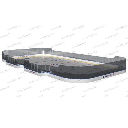 Double hockey board with acrylic safety fence without posts 60×30, 60×26, 60×28, 56×28, 56×26 m