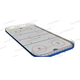 Хоккейный борт из стеклопластиковых панелей 60×30 м 