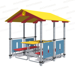 Gazebo with bench and table Romana 301.07.00