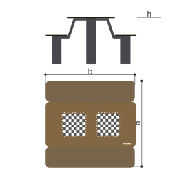 Стол со скамьями (рисунок «Шахматы») Romana 302.34.00-01