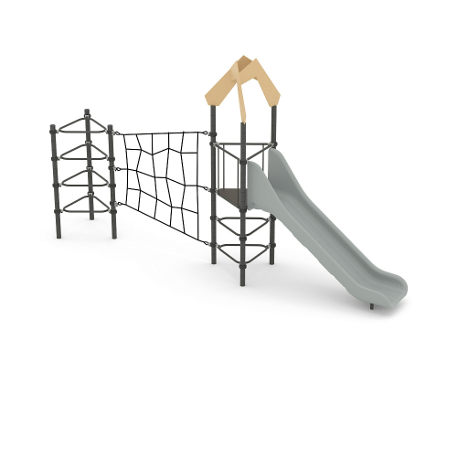 Children's sports complex with a rope climb and slide Triangle Series Romana 401.29.00 