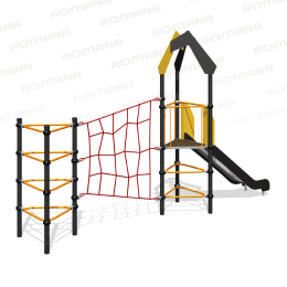 Children's sports complex with a rope climb and slide Triangle Series Romana 401.29.00 