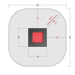 Встраиваемый батут Квадрат 