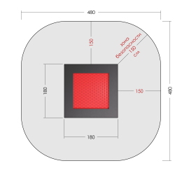 Встраиваемый батут Квадрат 