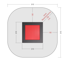 Встраиваемый батут Квадрат 