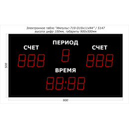 Универсальное спортивное табло Импульс-710-D10x11xN4