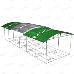 Теневой навес для 12 тренажеров на раме 4х12м
