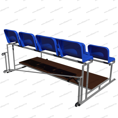 Mobile tribune 2-row for 8 seats