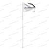 The flagpole is welded and concreted